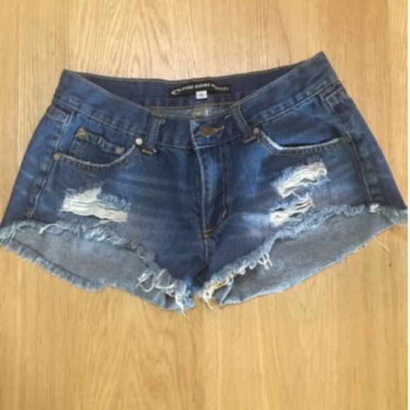WRV Denim Cut Off Distressed Bootie Shorts - Picture 2 of 3